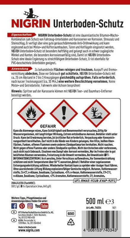 NIGRIN Spray do ochrony podwozia