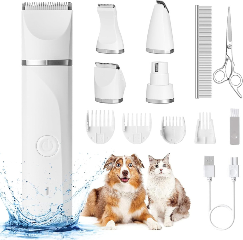 Hoofun – cicha maszynka do strzyżenia psów 4 w 1, wodoodporna IPX7